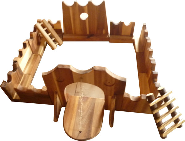 Wooden jumbo castle building set