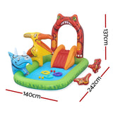 Bestway Kids Inflatable Play Splash Pool with Slide Ball Tossing Toys 242x140cm