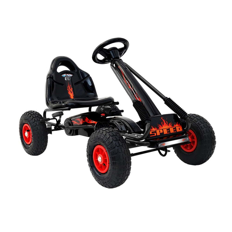 Rigo Kids Pedal Go Kart Ride On Toys Racing Car Rubber Tyre Black