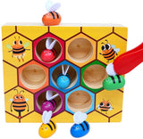 Wooden Bee Toddler Fine Motor Skill Toy - (Montessori Wooden Puzzle Early Learning Preschool Educational Kids)