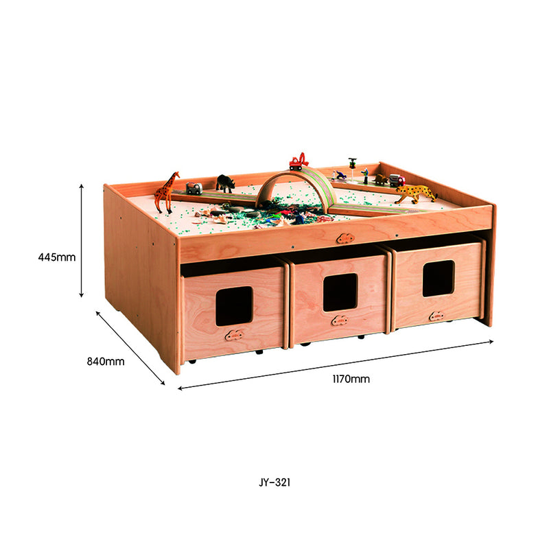 Jooyes Kids Wooden Activity Table With Storage Box