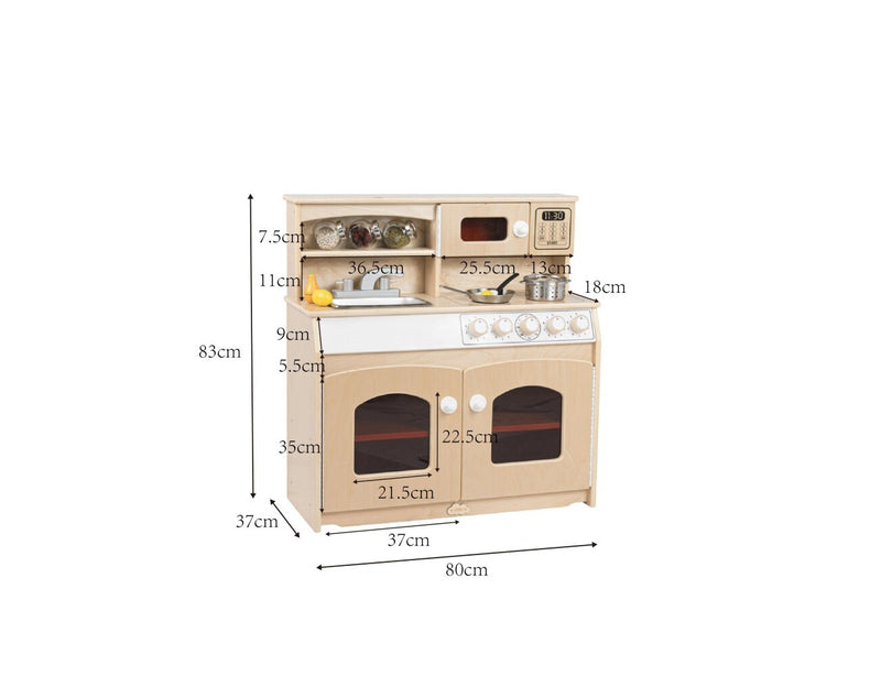 Jooyes Kids Wooden Play Kitchen 4-in-1