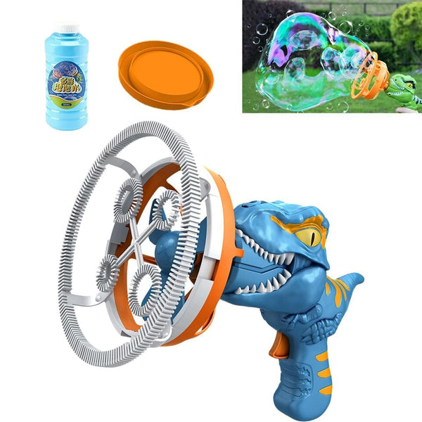 Blue gift Bubble Gun Automatic Bazooka Soap Water Bubble Machine Toy Electric Fan kid