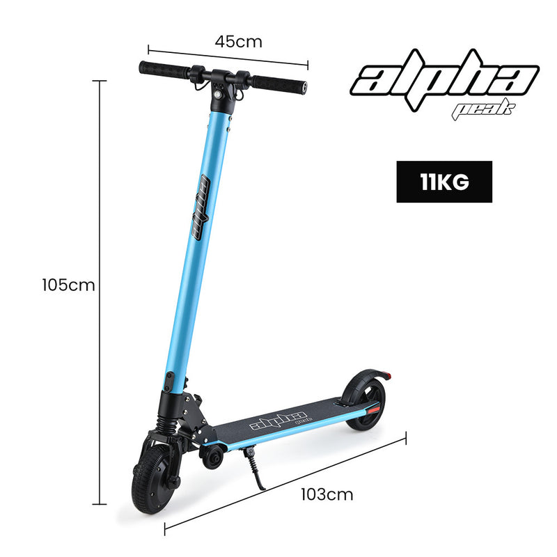 ALPHA Peak Electric Scooter 300W Power Up to 25km/h Adult Teens E-Scooter Easy Fold, Blue