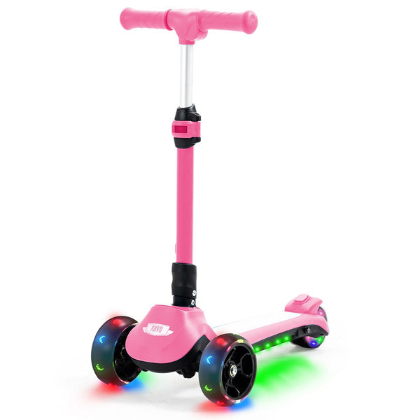 ROVO KIDS 3-Wheel Electric Scooter, Ages 3-8, Adjustable Height, Folding, Lithium Battery, Pink