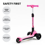 ROVO KIDS 3-Wheel Electric Scooter, Ages 3-8, Adjustable Height, Folding, Lithium Battery, Pink