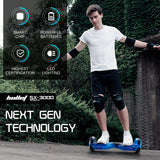 BULLET Electric Hoverboard Scooter 6.5 Inch Wheels, Colour LED Lighting, Carry Bag, Gen III Blue Galaxy