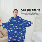 GOMINIMO Hoodie Blanket (Kids Dinosaur Dark blue)