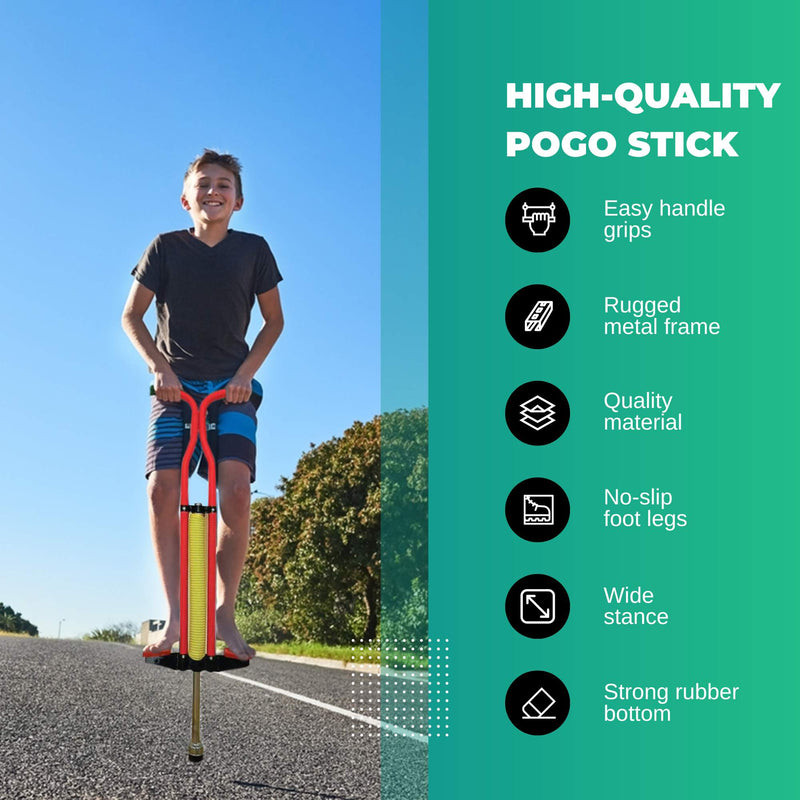 Red Pogo Stick Kids - Childrens Jumping Jackhammer Exercise Hopper Toy