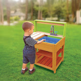 Childrens Outdoor Play Mud Kitchen Sand Pit with Display Shelf