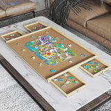 Wooden Jigsaw Puzzle Table Board Storage Table Tray Puzzle For Adult Kid