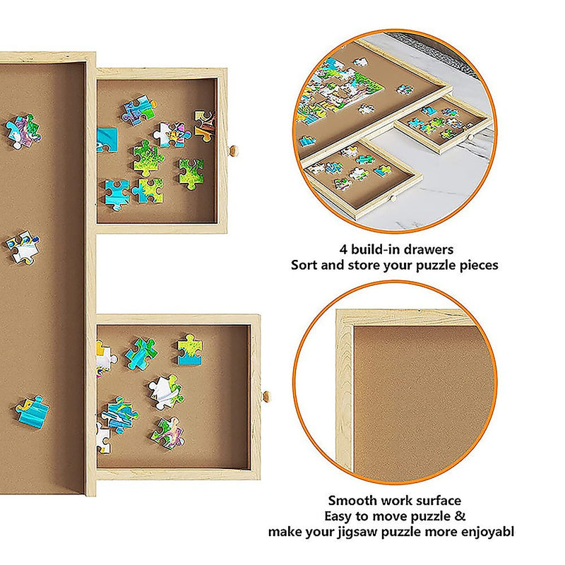 Wooden Jigsaw Puzzle Table Board Storage Table Tray Puzzle For Adult Kid