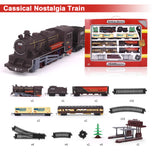 Electric Classic Toy Train Set Vehicle Rail Track Carriages Kids